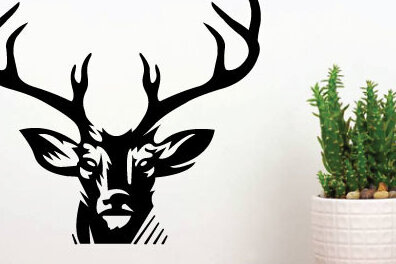 Intra απο ξύλο plywood 3mm-4mm πάχος -  κοπής λέιζερ κυνηγιού ελαφιού, τέχνη τοίχου  Δίασταση 40x50 cm INTRAFABR-64604700