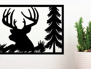 Intra απο ξύλο plywood 3mm-4mm πάχος - Κυνήγι ελαφιών Μεταλλικές επιγραφές Επιγραφές λέιζερ Δίασταση 40x50 cm INTRAFABR-91007716 - Image 2