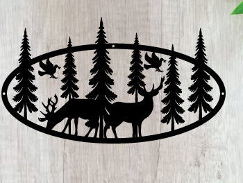 Intra απο ξύλο plywood 3mm-4mm πάχος - Κυνήγι ελαφιών Μεταλλικές επιγραφές Επιγραφές λέιζερ Δίασταση 40x50 cm INTRAFABR-91008643 - Image 1