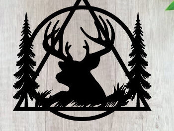 Intra απο ξύλο plywood 3mm-4mm πάχος - Κυνήγι ελαφιών Μεταλλικές επιγραφές Επιγραφές λέιζερ Δίασταση 40x50 cm INTRAFABR-91008706 - Image 1