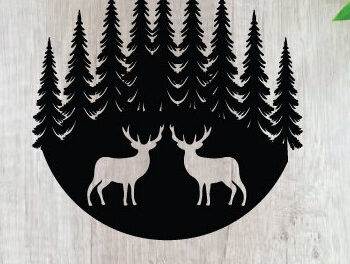 Intra απο ξύλο plywood 3mm-4mm πάχος - Κυνήγι ελαφιών Μεταλλικές επιγραφές Επιγραφές λέιζερ Δίασταση 40x50 cm INTRAFABR-91008817 - Image 1