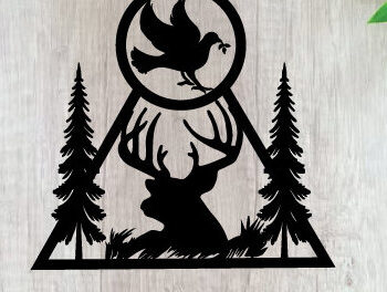 Intra απο ξύλο plywood 3mm-4mm πάχος - Κυνήγι ελαφιών Μεταλλικές επιγραφές Επιγραφές λέιζερ Δίασταση 40x50 cm INTRAFABR-91009109 - Image 1