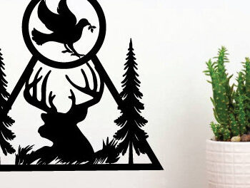 Intra απο ξύλο plywood 3mm-4mm πάχος - Κυνήγι ελαφιών Μεταλλικές επιγραφές Επιγραφές λέιζερ Δίασταση 40x50 cm INTRAFABR-91009109 - Image 2