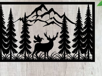 Intra απο ξύλο plywood 3mm-4mm πάχος - Κυνήγι ελαφιών Μεταλλικές επιγραφές Επιγραφές λέιζερ Δίασταση 40x50 cm INTRAFABR-91009869 - Image 1