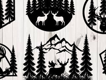 Intra απο ξύλο plywood 3mm-4mm πάχος - Κυνήγι ελαφιών Μεταλλικές επιγραφές Επιγραφές λέιζερ Δίασταση 40x50 cm INTRAFABR-97384750 - Image 1