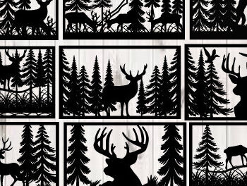 Intra απο ξύλο plywood 3mm-4mm πάχος - Κυνήγι ελαφιών Μεταλλικές επιγραφές Επιγραφές λέιζερ Δίασταση 40x50 cm INTRAFABR-97384750 - Image 3