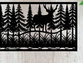 Intra απο ξύλο plywood 3mm-4mm πάχος - Κυνήγι ελαφιών Μεταλλικές επιγραφές Επιγραφές λέιζερ Δίασταση 40x50 cm INTRAFABR-91007328 - Image 1