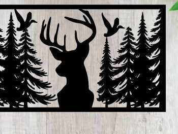 Intra απο ξύλο plywood 3mm-4mm πάχος - Κυνήγι ελαφιών Μεταλλικές επιγραφές Επιγραφές λέιζερ Δίασταση 40x50 cm INTRAFABR-91007463 - Image 1