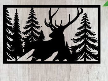 Intra απο ξύλο plywood 3mm-4mm πάχος - Κυνήγι ελαφιών Μεταλλικές επιγραφές Επιγραφές λέιζερ Δίασταση 40x50 cm INTRAFABR-91007533 - Image 1