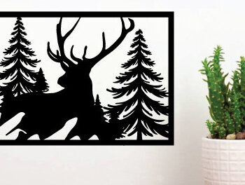 Intra απο ξύλο plywood 3mm-4mm πάχος - Κυνήγι ελαφιών Μεταλλικές επιγραφές Επιγραφές λέιζερ Δίασταση 40x50 cm INTRAFABR-91007533 - Image 2