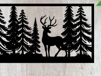 Intra απο ξύλο plywood 3mm-4mm πάχος - Κυνήγι ελαφιών Μεταλλικές επιγραφές Επιγραφές λέιζερ Δίασταση 40x50 cm INTRAFABR-91007628 - Image 1