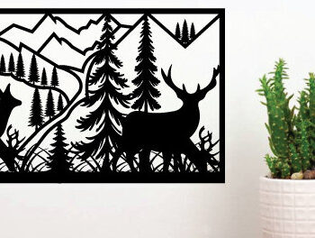 Intra απο ξύλο plywood 3mm-4mm πάχος - Κυνήγι ελαφιών Μεταλλικές επιγραφές Επιγραφές λέιζερ Δίασταση 40x50 cm INTRAFABR-91007018 - Image 2