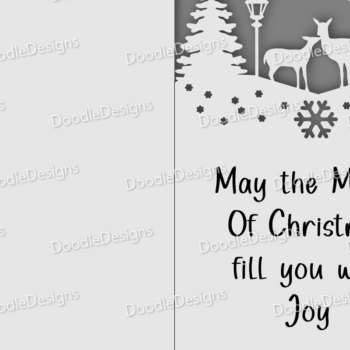 Intra απο ξύλο plywood 3mm-4mm πάχος - Χριστουγεννιάτικη κάρτα Deer in Forest Edge  Δίασταση 15x15 cm INTRAFABR-99675865 - Image 1