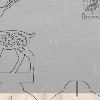 Intra απο ξύλο plywood 3mm-4mm πάχος - Deer Laser Cut Decor Home  3 Δίασταση 20x20 cm INTRAFABR-112342327 - Image 2