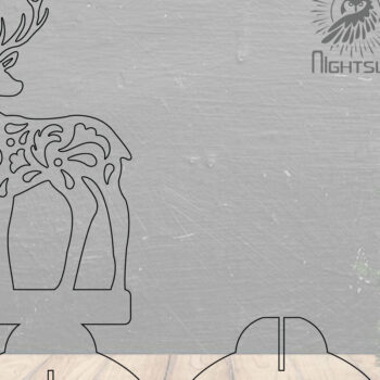 Intra απο ξύλο plywood 3mm-4mm πάχος - Deer Laser Cut Decor Home  4 Δίασταση 20x20 cm INTRAFABR-112342390 - Image 2