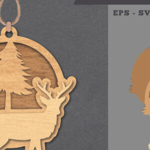 Intra απο ξύλο plywood 3mm-4mm πάχος - Στολίδι με λέιζερ ελάφια  Δίασταση 6x6 cm INTRAFABR-112011482