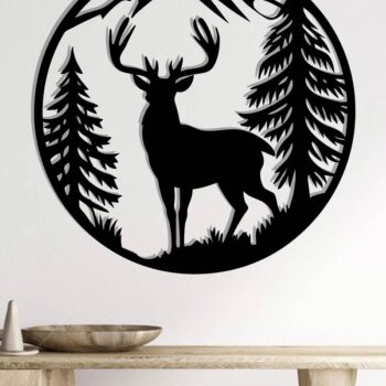 Intra απο ξύλο plywood 3mm-4mm πάχος - Deer Laser Cut Decor Wall , DXF Δίασταση 40x50 cm INTRAFABR-119797433 - Image 2