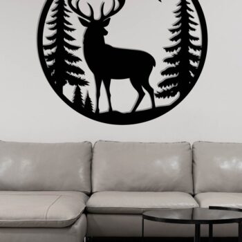 Intra απο ξύλο plywood 3mm-4mm πάχος - Deer Laser Cut Decor Wall , DXF Δίασταση 40x50 cm INTRAFABR-119823321 - Image 3