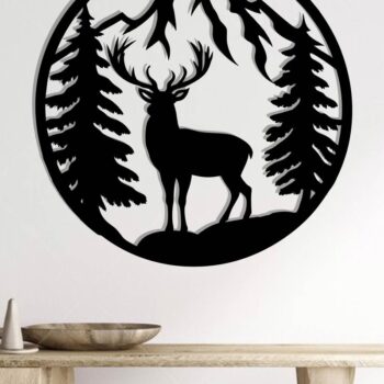 Intra απο ξύλο plywood 3mm-4mm πάχος - Deer Laser Cut Decor Wall , DXF Δίασταση 40x50 cm INTRAFABR-119823378 - Image 2