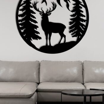 Intra απο ξύλο plywood 3mm-4mm πάχος - Deer Laser Cut Decor Wall , DXF Δίασταση 40x50 cm INTRAFABR-119823378 - Image 3