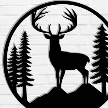 Intra απο ξύλο plywood 3mm-4mm πάχος - Deer Laser Cut Decor Wall , DXF Δίασταση 40x50 cm INTRAFABR-119823581 - Image 1