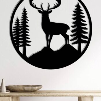 Intra απο ξύλο plywood 3mm-4mm πάχος - Deer Laser Cut Decor Wall , DXF Δίασταση 40x50 cm INTRAFABR-119823581 - Image 2