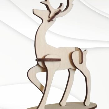 Intra απο ξύλο plywood 3mm-4mm πάχος - Μοτίβο κοπής με λέιζερ ελαφιών. Σχεδιασμός Laser Δίασταση 143x100 cm INTRAFABR-33884706 - Image 1