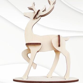 Intra απο ξύλο plywood 3mm-4mm πάχος - Μοτίβο κοπής με λέιζερ ελαφιών. Σχεδιασμός Laser Δίασταση 143x100 cm INTRAFABR-33884706 - Image 2