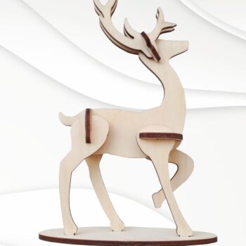 Intra απο ξύλο plywood 3mm-4mm πάχος - Μοτίβο κοπής με λέιζερ ελαφιών. Σχεδιασμός Laser Δίασταση 143x100 cm INTRAFABR-33884706 - Image 3