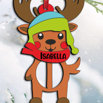 Intra απο ξύλο plywood 3mm-4mm πάχος - Ελάφια γράμμα I Χριστουγεννιάτικο στολίδι διακοπές Δίασταση 6x6 cm INTRAFABR-111369473 - Image 1