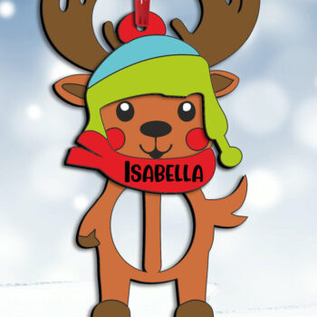 Intra απο ξύλο plywood 3mm-4mm πάχος - Ελάφια γράμμα I Χριστουγεννιάτικο στολίδι διακοπές Δίασταση 6x6 cm INTRAFABR-111369473 - Image 3