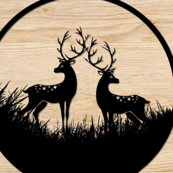 Intra απο ξύλο plywood 3mm-4mm πάχος - Deer Merry Christmas Big Wall Art Δίασταση 40x50 cm INTRAFABR-21465360 - Image 1