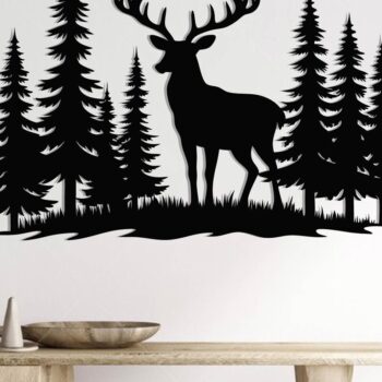 Intra απο ξύλο plywood 3mm-4mm πάχος - Deer Metal Sign Laser Cut , Αρχεία Dxf Δίασταση 3600x3600 cm INTRAFABR-110060890 - Image 2