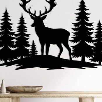 Intra απο ξύλο plywood 3mm-4mm πάχος - Deer Metal Sign Laser Cut , Αρχεία Dxf Δίασταση 3600x3600 cm INTRAFABR-110064212 - Image 2