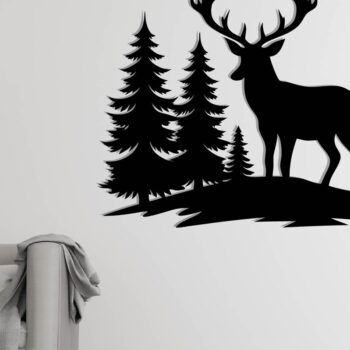 Intra απο ξύλο plywood 3mm-4mm πάχος - Deer Metal Sign Laser Cut , Αρχεία Dxf Δίασταση 3600x3600 cm INTRAFABR-110064212 - Image 3