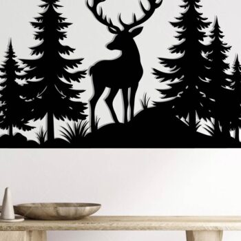 Intra απο ξύλο plywood 3mm-4mm πάχος - Deer Metal Sign Laser Cut , Αρχεία Dxf Δίασταση 3600x3600 cm INTRAFABR-110064510 - Image 2