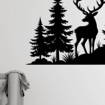 Intra απο ξύλο plywood 3mm-4mm πάχος - Deer Metal Sign Laser Cut , Αρχεία Dxf Δίασταση 3600x3600 cm INTRAFABR-110064510 - Image 3