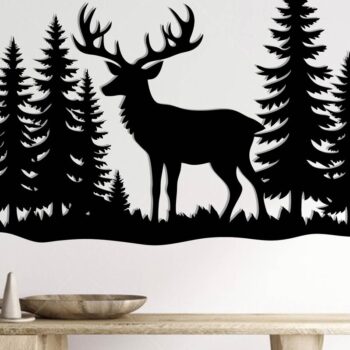 Intra απο ξύλο plywood 3mm-4mm πάχος - Deer Metal Sign Laser Cut , Αρχεία Dxf Δίασταση 3600x3600 cm INTRAFABR-110060218 - Image 2