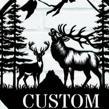 Intra απο ξύλο plywood 3mm-4mm πάχος - Ελάφια μεταλλικά σημάδια Δίασταση 3600x3600 cm INTRAFABR-111473292 - Image 2