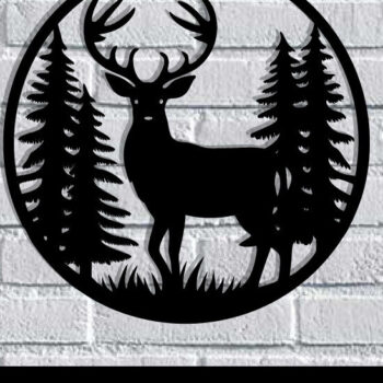 Intra απο ξύλο plywood 3mm-4mm πάχος - Deer Metal Art Wall Art Cut Laser Δίασταση 40x50 cm INTRAFABR-119527100 - Image 1