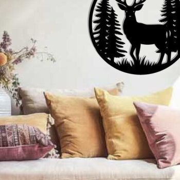 Intra απο ξύλο plywood 3mm-4mm πάχος - Deer Metal Art Wall Art Cut Laser Δίασταση 40x50 cm INTRAFABR-119527100 - Image 2