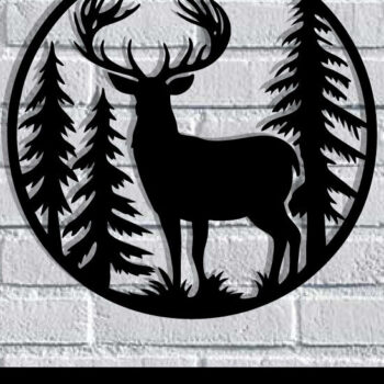 Intra απο ξύλο plywood 3mm-4mm πάχος - Deer Metal Art Wall Art Cut Laser Δίασταση 40x50 cm INTRAFABR-119526099 - Image 1