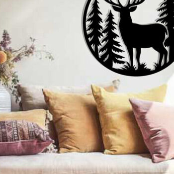 Intra απο ξύλο plywood 3mm-4mm πάχος - Deer Metal Art Wall Art Cut Laser Δίασταση 40x50 cm INTRAFABR-119526099 - Image 2