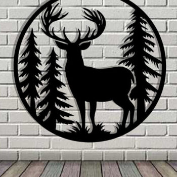 Intra απο ξύλο plywood 3mm-4mm πάχος - Deer Metal Art Wall Art Cut Laser Δίασταση 40x50 cm INTRAFABR-119526099 - Image 3