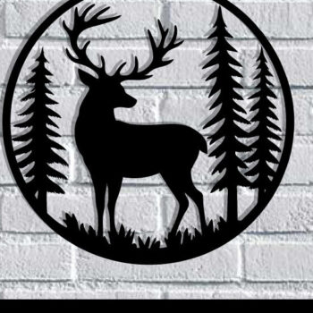 Intra απο ξύλο plywood 3mm-4mm πάχος - Deer Metal Art Wall Art Cut Laser Δίασταση 40x50 cm INTRAFABR-119526130 - Image 1