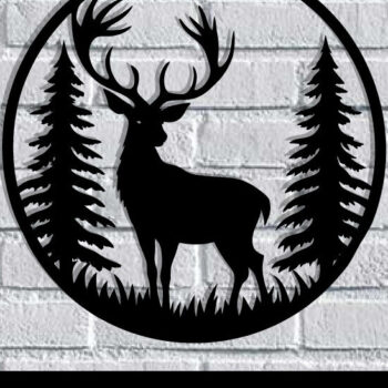 Intra απο ξύλο plywood 3mm-4mm πάχος - Deer Metal Art Wall Art Cut Laser Δίασταση 40x50 cm INTRAFABR-119526226 - Image 1