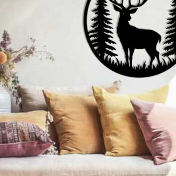 Intra απο ξύλο plywood 3mm-4mm πάχος - Deer Metal Art Wall Art Cut Laser Δίασταση 40x50 cm INTRAFABR-119526226 - Image 2