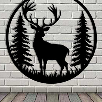 Intra απο ξύλο plywood 3mm-4mm πάχος - Deer Metal Art Wall Art Cut Laser Δίασταση 40x50 cm INTRAFABR-119526226 - Image 3