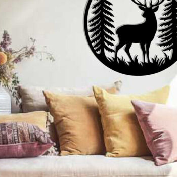 Intra απο ξύλο plywood 3mm-4mm πάχος - Deer Metal Art Wall Art Cut Laser Δίασταση 40x50 cm INTRAFABR-119526251 - Image 2