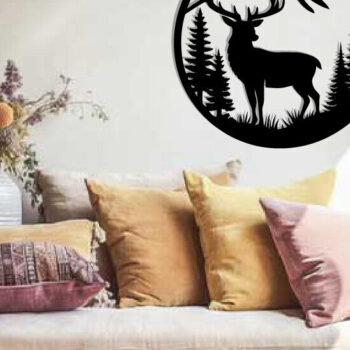 Intra απο ξύλο plywood 3mm-4mm πάχος - Deer Metal Art Wall Art Cut Laser Δίασταση 40x50 cm INTRAFABR-119526341 - Image 2